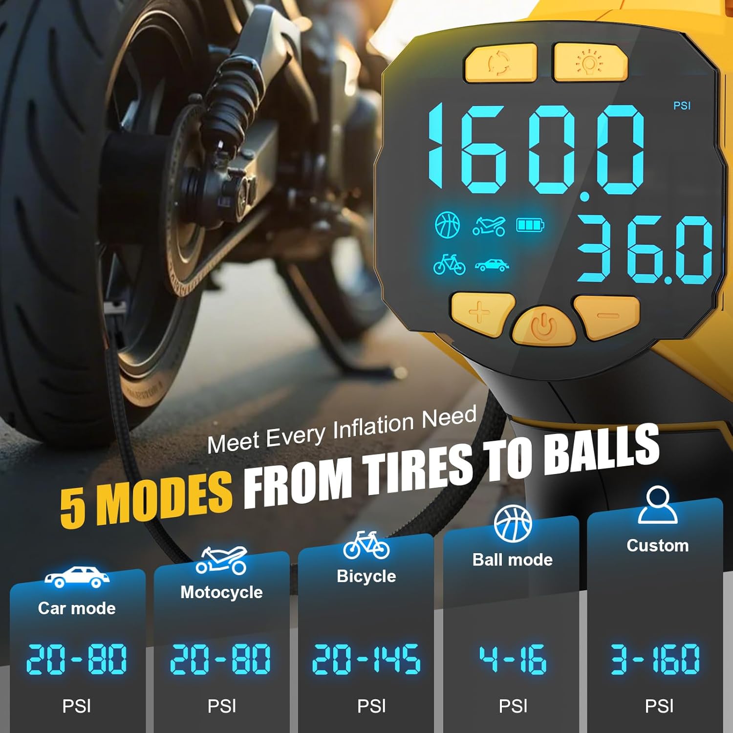 Thumbnail 4 de DIYtoolifz Cordless Tire Inflator 160PSI