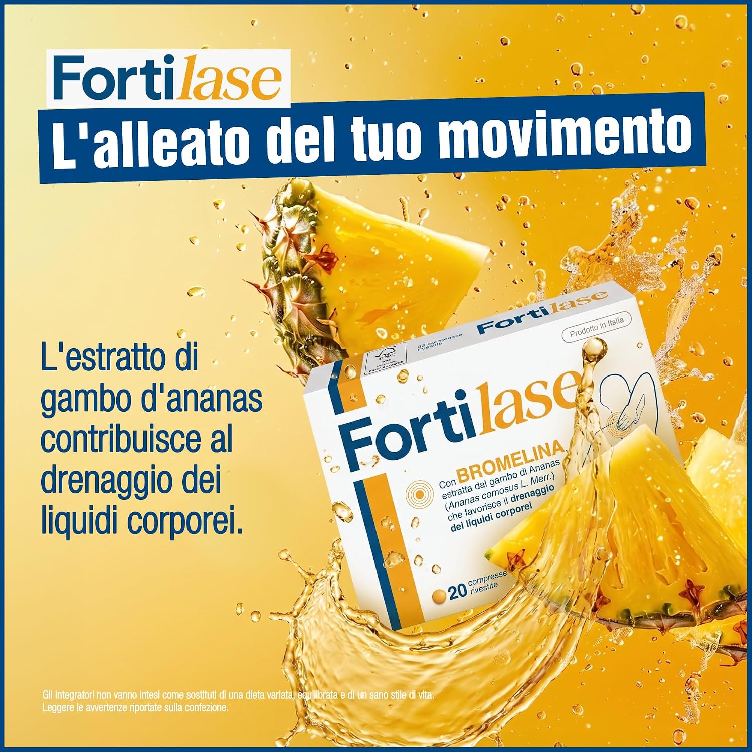 Thumbnail 1 de Fortilase – Bromelina in 20 Compresse: supporto drenante e antinfiammatorio per la cellulite