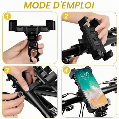 Thumbnail 5 de Support Téléphone Vélo OIXEYA — Support guidon 360° rotation pour trottinette, compatible 3,5–6,8 pouces