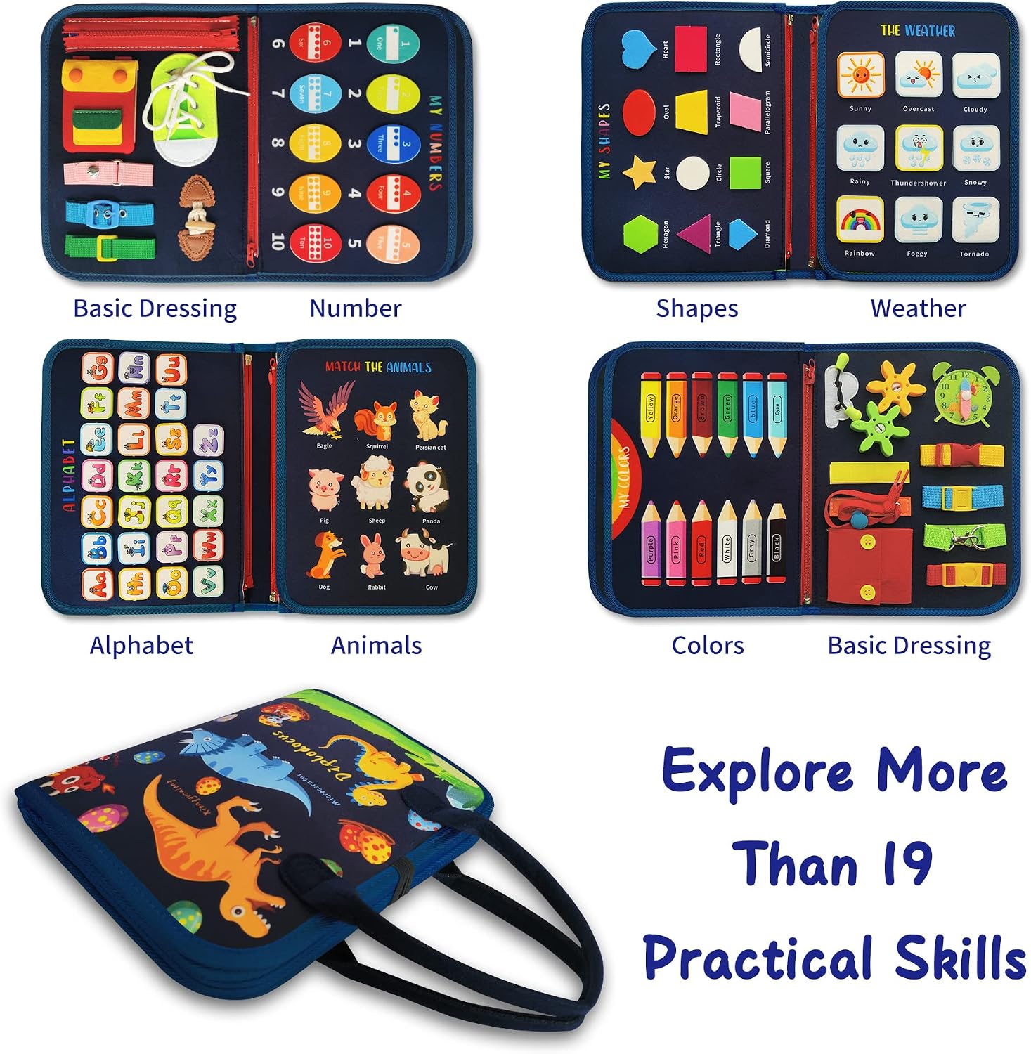 Detalle 2 de LearnToy Busy Board Dinosaur for kids