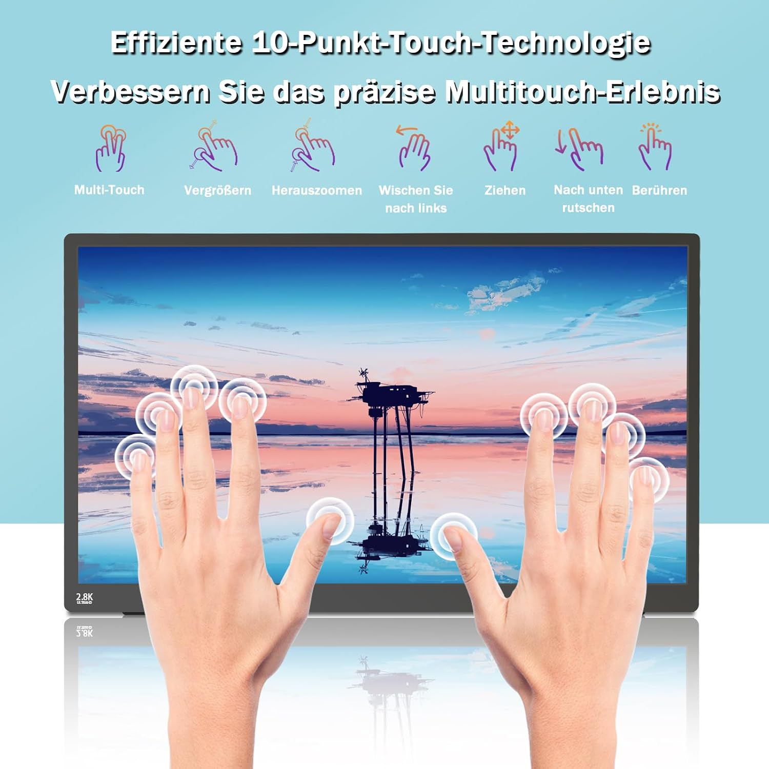 Detalle 1 de Kyyivwine 15,6 Zoll 2,5K Touchscreen Monitor für Laptop