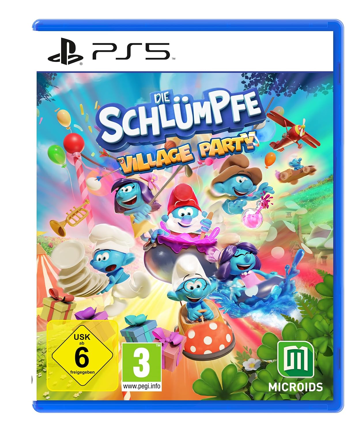 Detalle de Die Schlümpfe – Village Party (PS5, Blu-ray) – Partyspiel mit Abenteuer-Modus