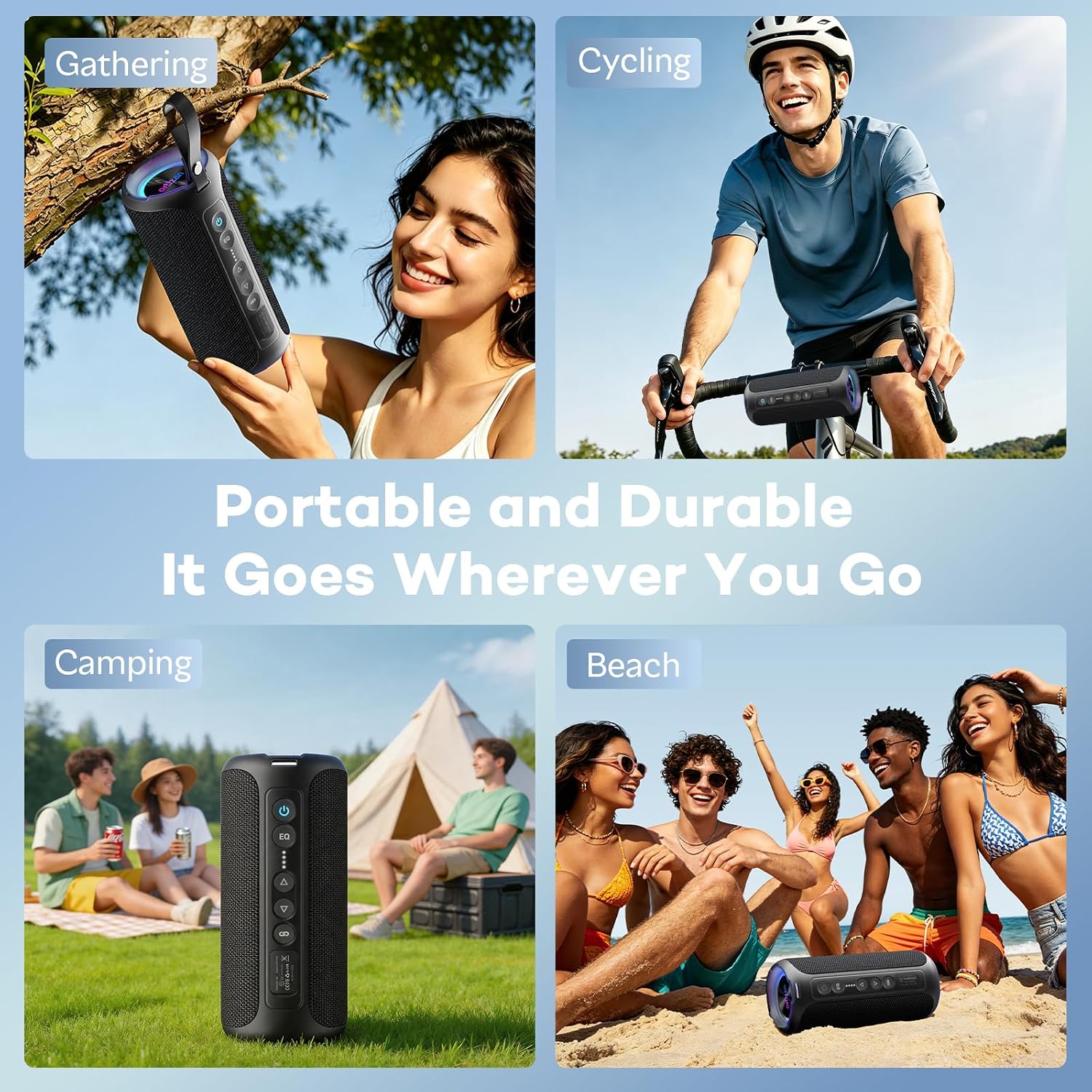 Thumbnail 6 de Ortizan Portable Bluetooth Speaker Wireless (2nd Gen) — 40W Power, 30-Hour Playtime, IPX7 Waterproof