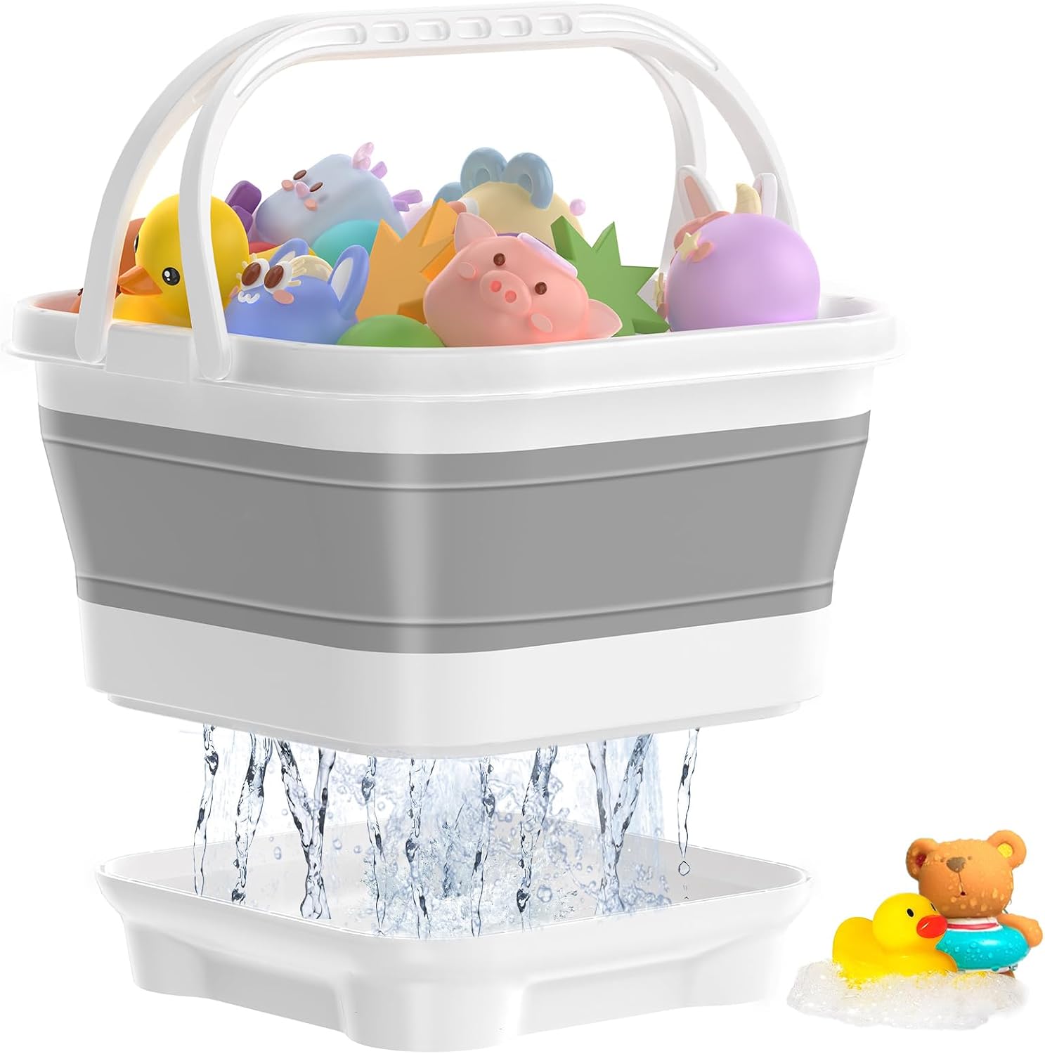 Detalle de Anivia Bath-SN-01 Foldable Silicone Bath Toy Organizer with Removable Base