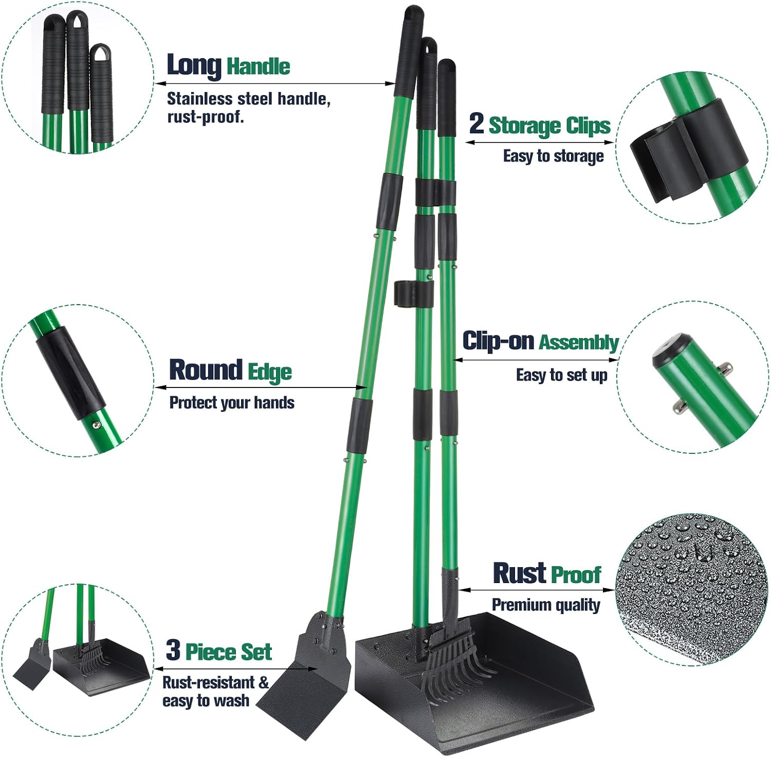 Detalle 2 de Heavy Duty Dog Pooper Scooper Kit with Long Handle
