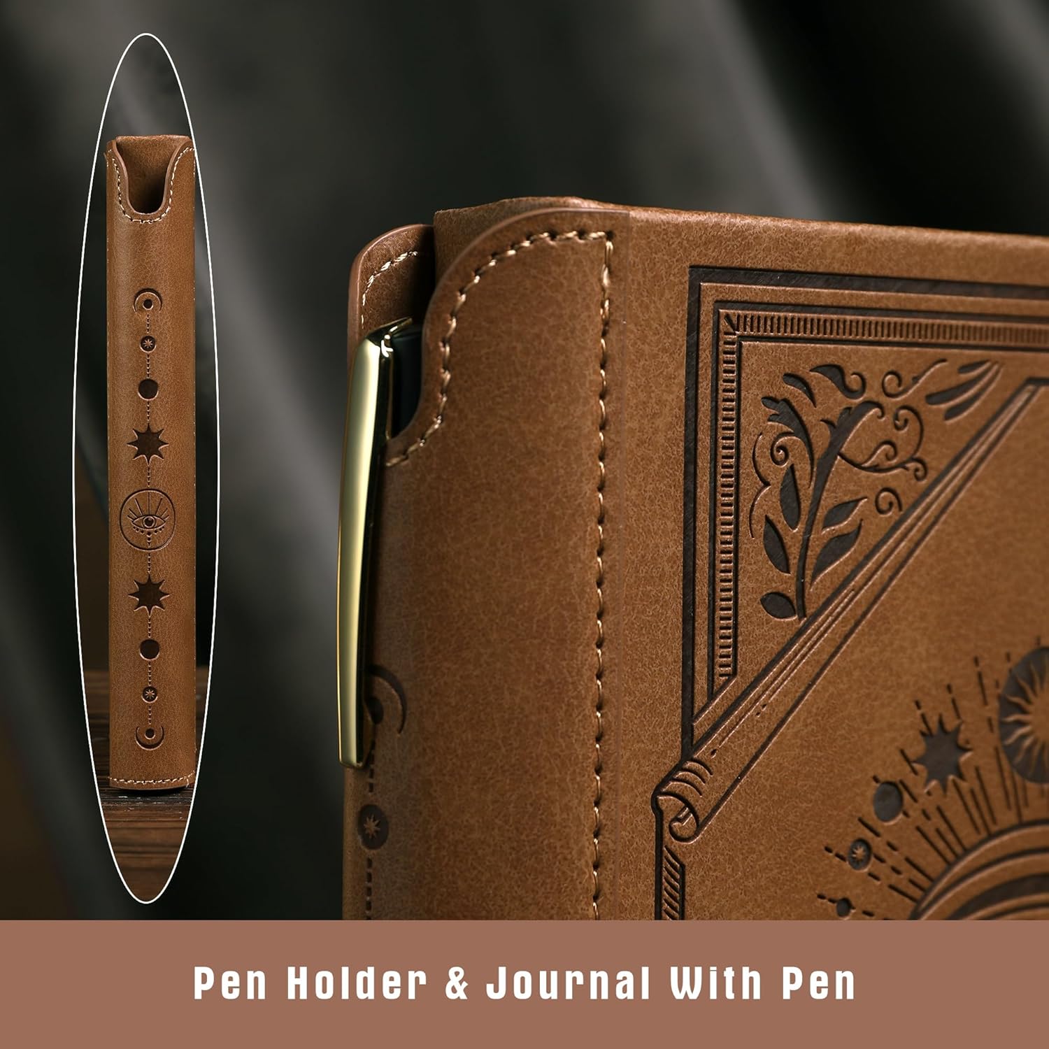 Thumbnail 2 de TIEFOSSI Lined Journal Notebook with Leather Cover and Evil Eye Accent – A5, 320 Pages