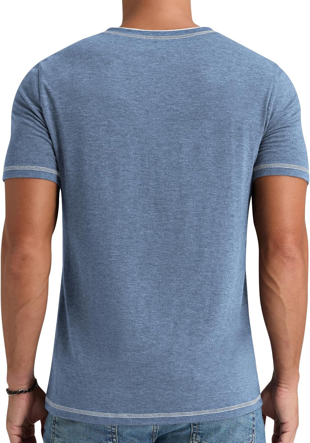 Thumbnail 3 de NITAGUT Herren Henley T-Shirt Kurzarm mit V-Ausschnitt – Slim Fit, sommerlich