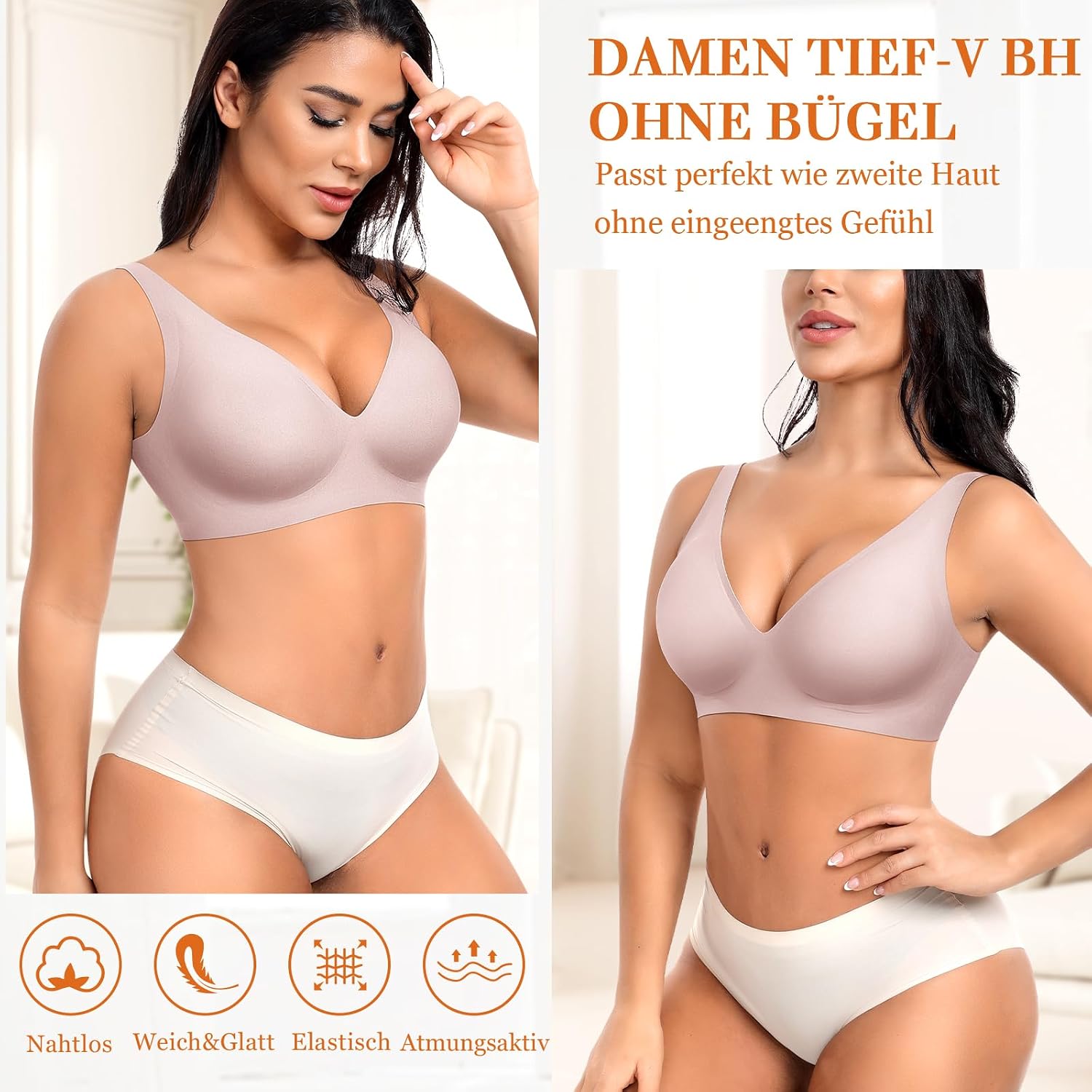 Detalle 1 de Nahtloser BH mit Tief-V 3D Push Up