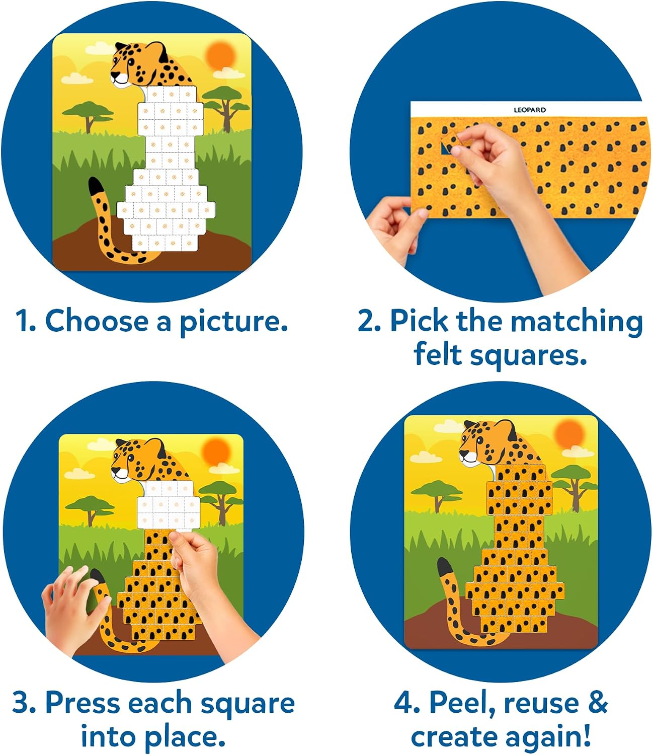 Detalle de Skillmatics Art Activity: Reusable Mosaic 3D Animal Craft Kit