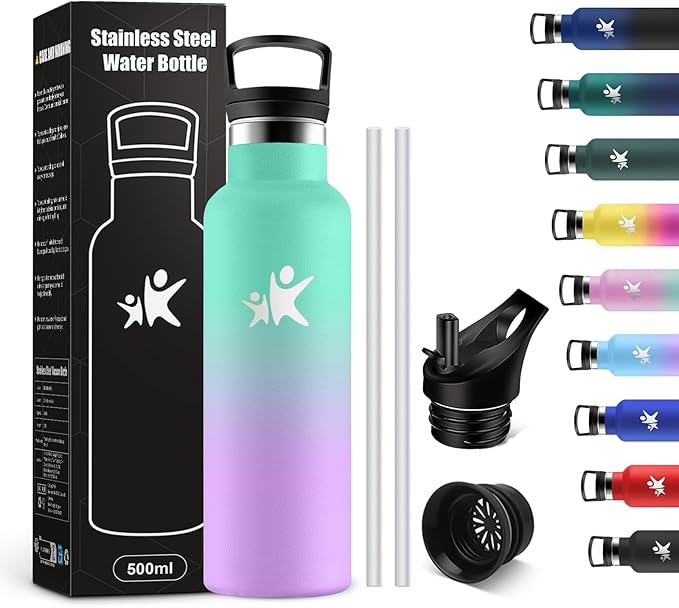 KollyKolla Botella Térmica Inox 500ml con Pajita 🚰