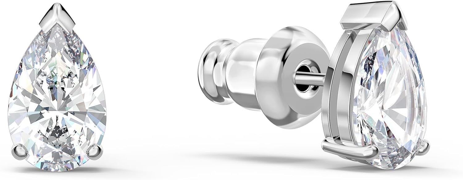 Detalle 2 de Swarovski Stilla Attract Kollektion – Ohrstecker in zeitloser weißer Tropfen-Optik