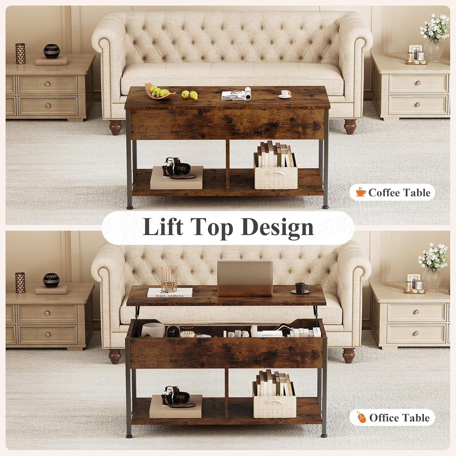 Thumbnail 3 de DUMOS Lift-Top Coffee Table, Wood