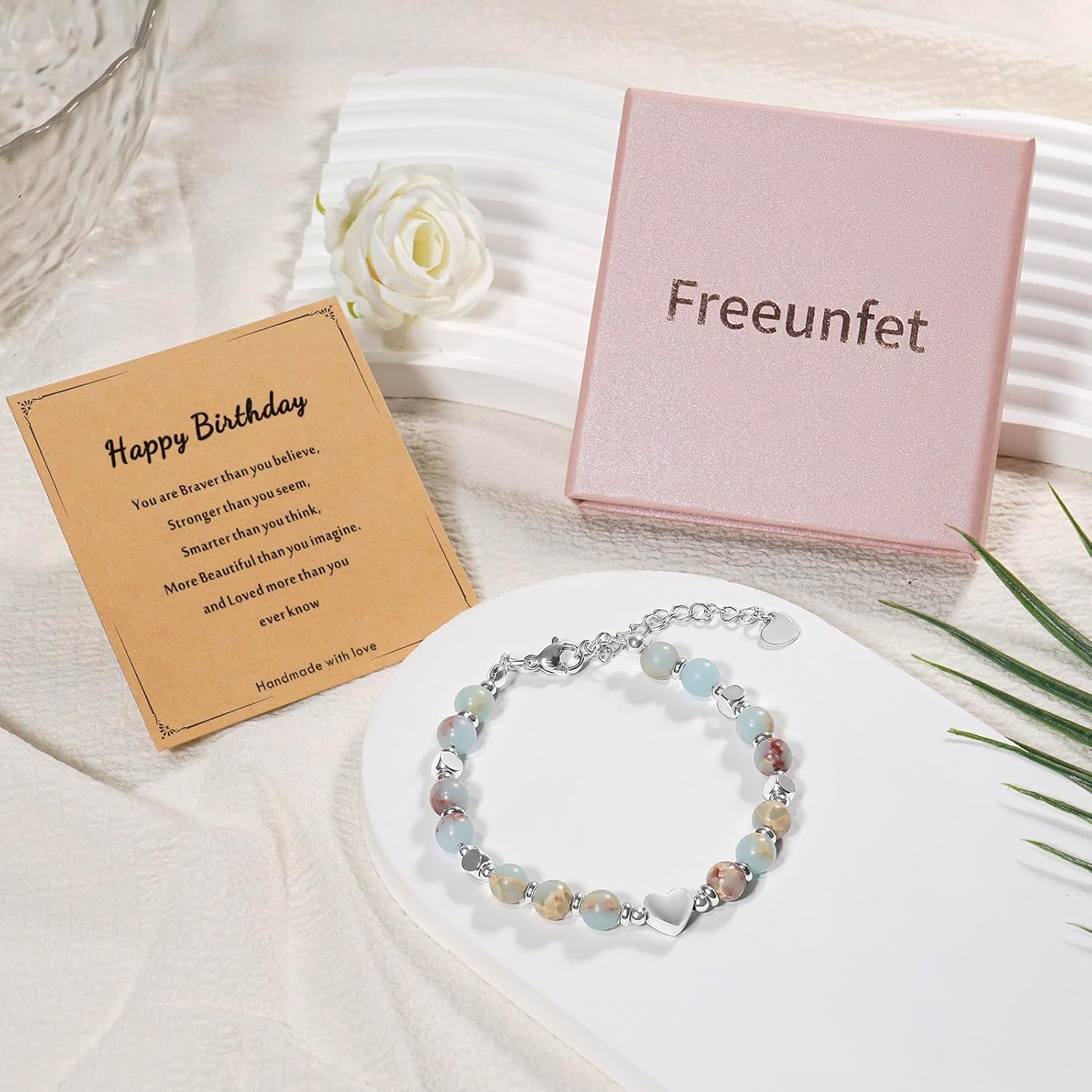 Detalle de Freeunfet Beaded Bracelet in Shoushan Stone
