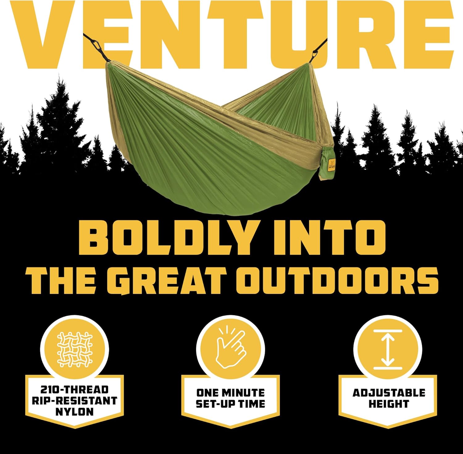 Thumbnail 2 de Wise Owl Outfitters Camping Hammock (Up to 500 lbs) with Tree Straps, Portable 2-Person Travel & Hiking Hammock Kit