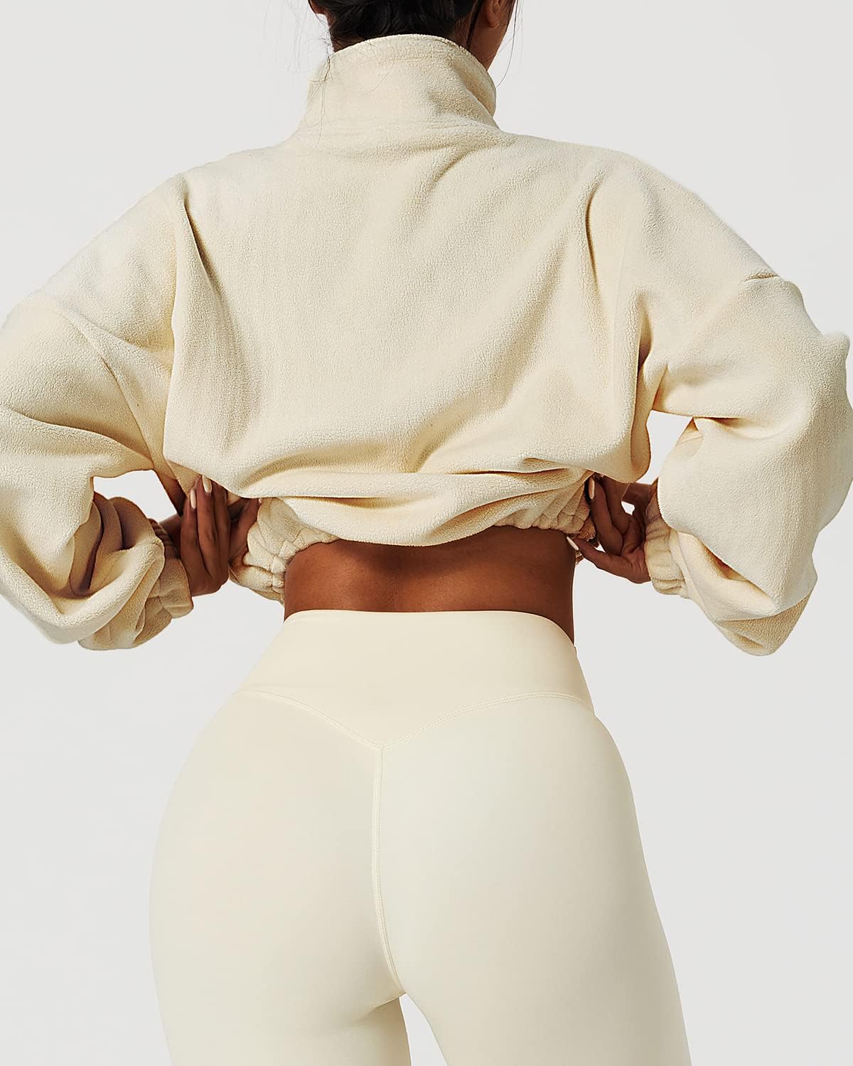 Thumbnail 1 de QINSEN Women's Sherpa Crop Zip Jacket ⧸ coat?