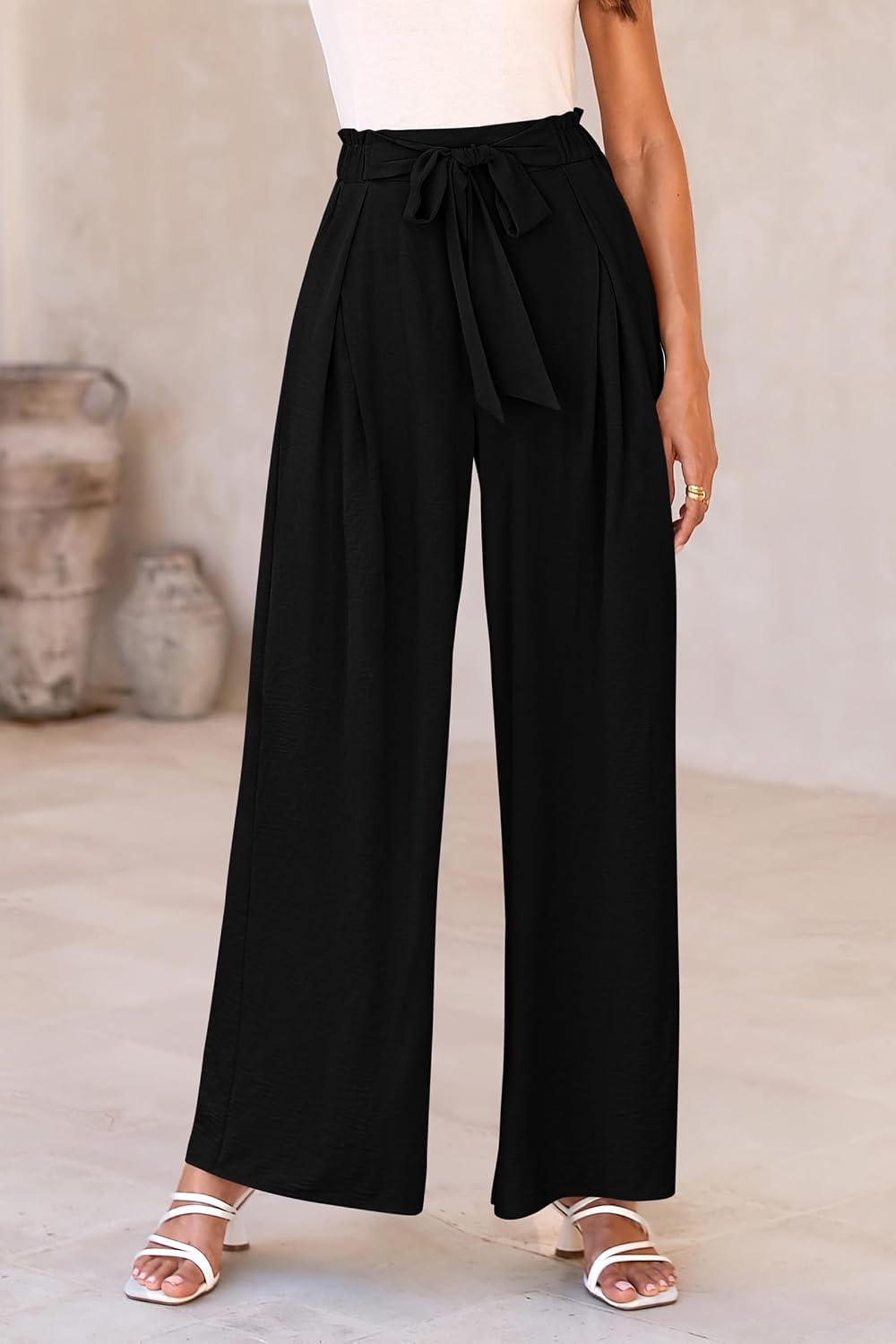 Detalle 2 de PRETTYGARDEN Women's Wide Leg Work Pants: High-Waisted Palazzo Trousers for Business Casual