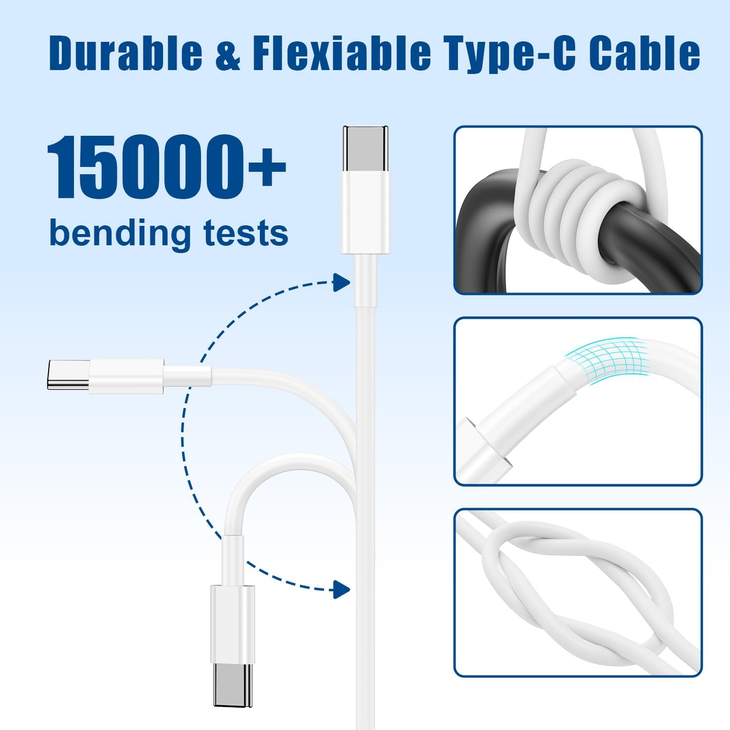 Thumbnail 3 de pukerehab Long USB C to C Fast Charger Cable 10ft 60W
