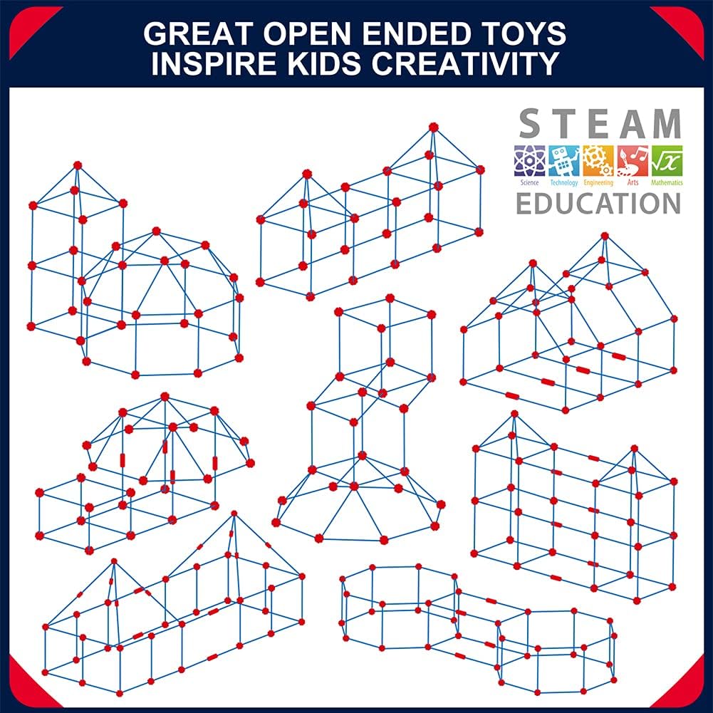 Thumbnail 6 de OleFun Fort Building Kit for Kids 4-8+: Creative STEM Construction Set with 140 Pieces