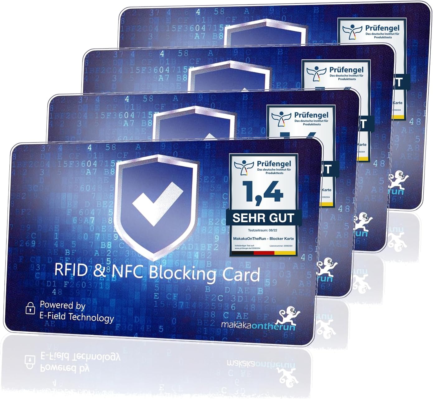 RFID Blocker Karte 4X von Makaka 0,8 mm