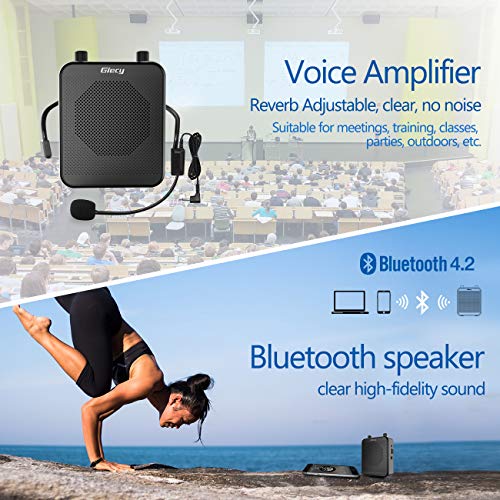 Thumbnail 1 de Giecy Portable Voice Amplifier with Headset Microphone — 30W, 2800mAh, Multi-Function Speaker for Teachers and Presenters