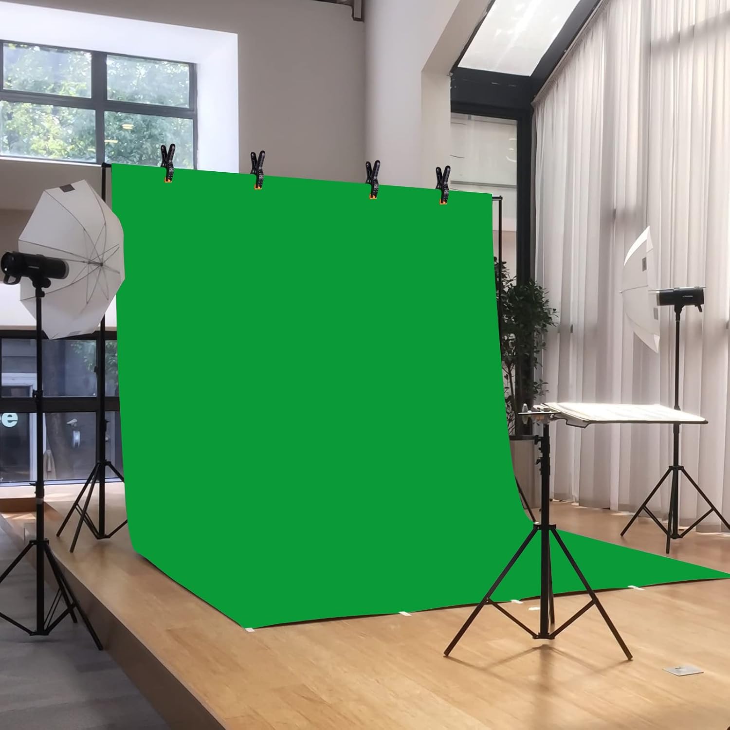 Detalle de FOTOCREAT 8.5x10ft Adjustable Backdrop Stand Kit with 4 Clamps