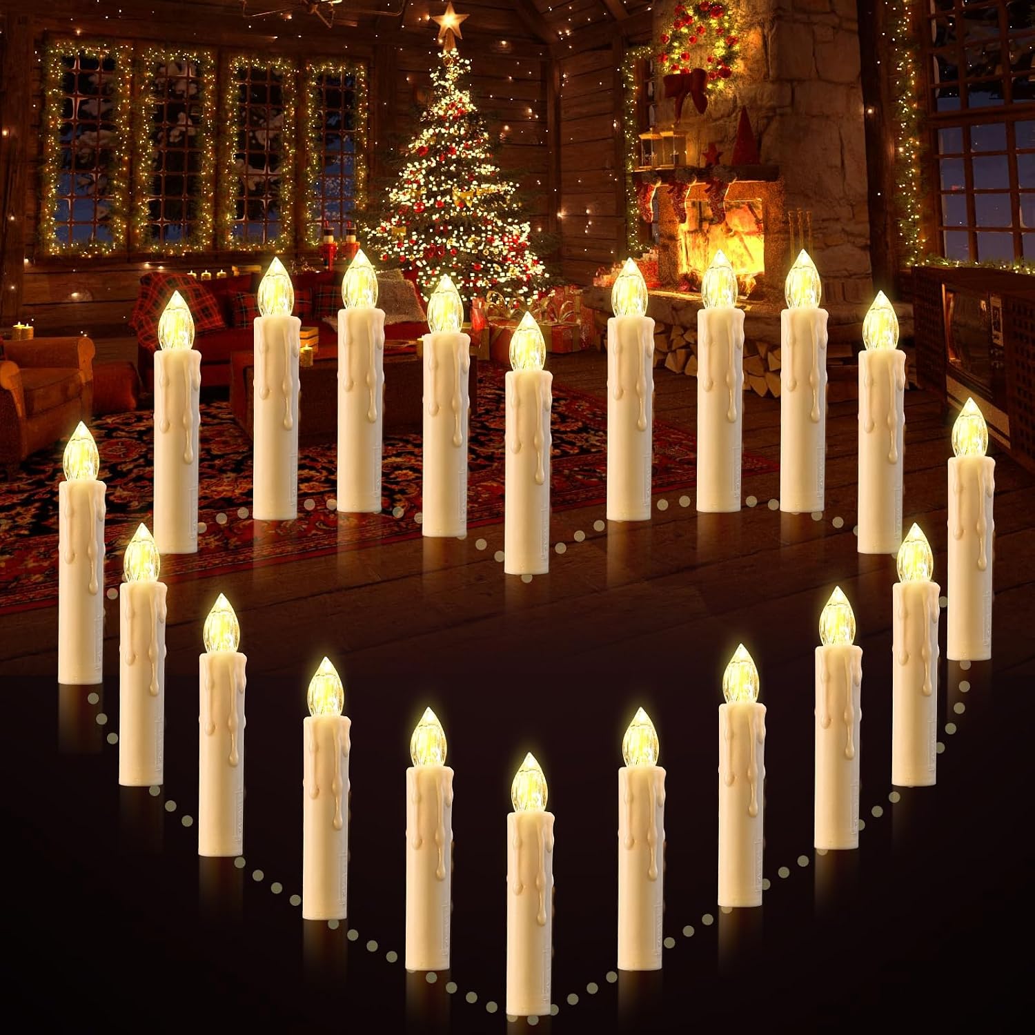 Detalle 2 de Cimetech Christmas LED Candles 12pc with Remote ⌛