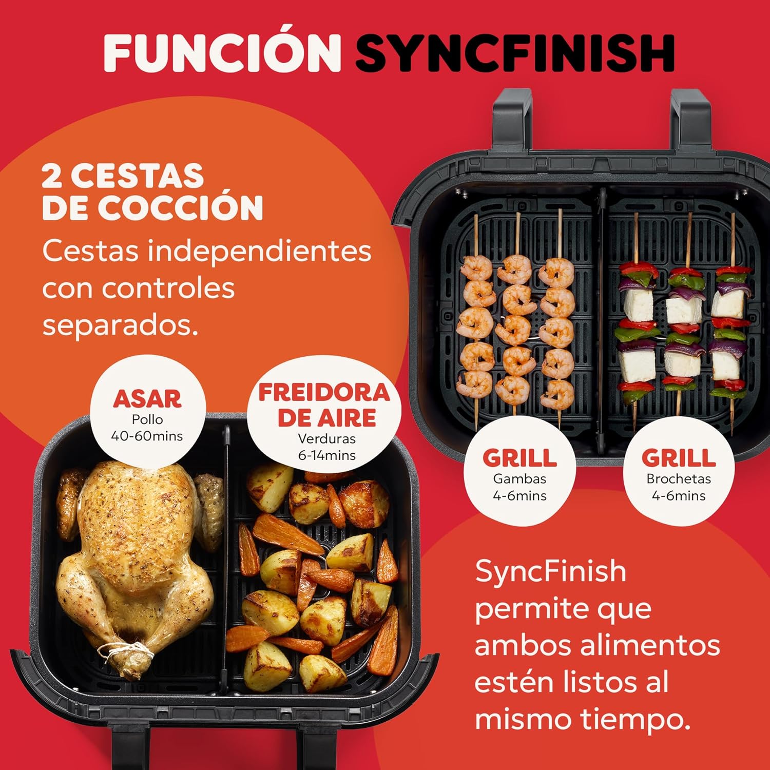 Thumbnail 6 de Instant Pot Versazone Dual Freidora de Aire 8,5 L Negra 🍟