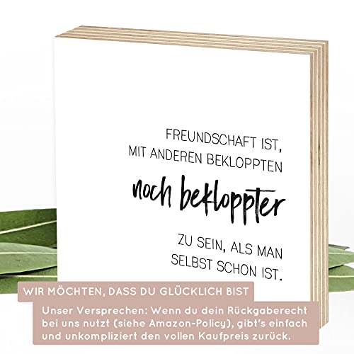 Thumbnail 7 de Wunderpixel Holzbild Freundschaft – alle bekloppt, 15x15x2 cm