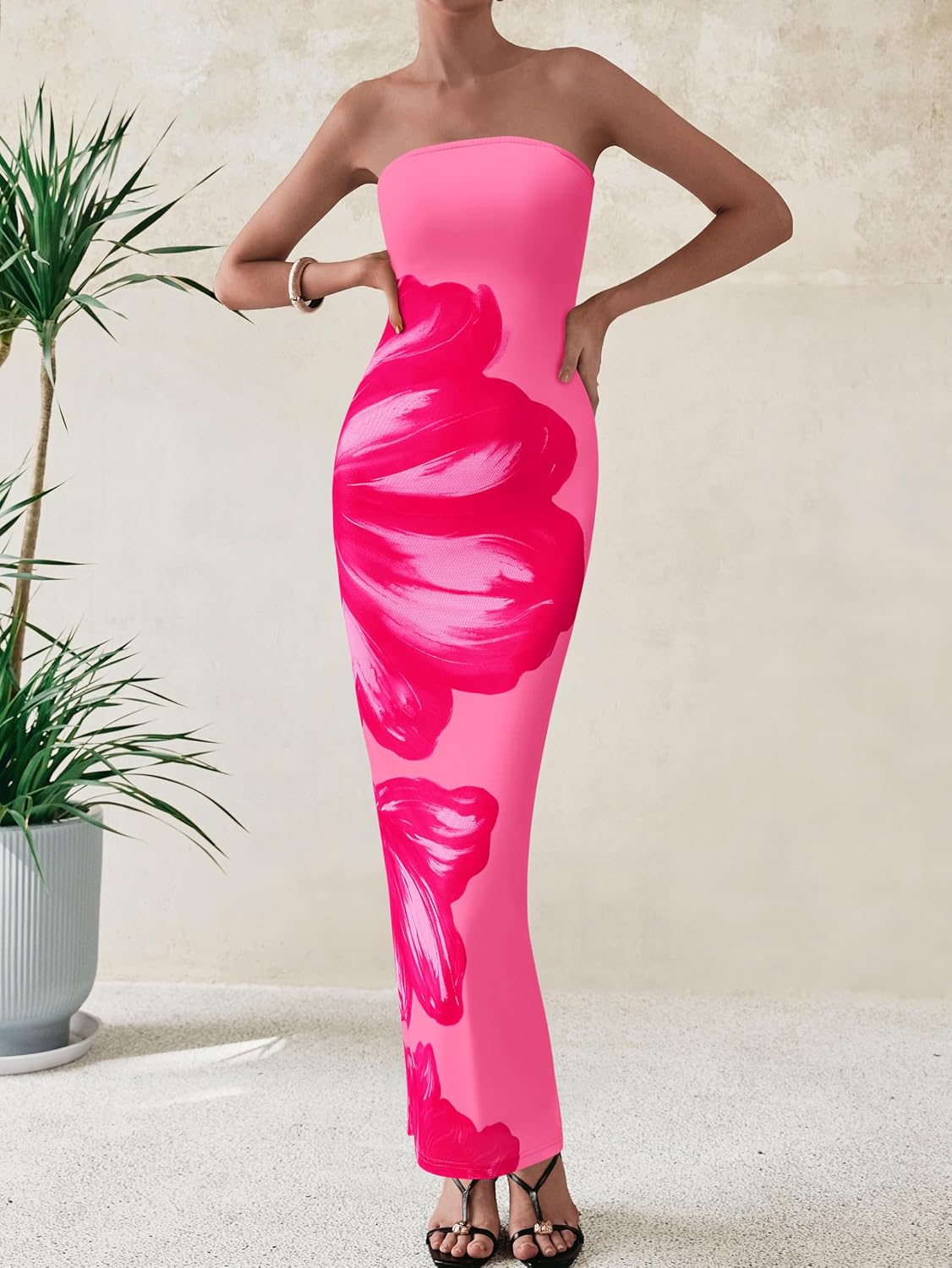 Thumbnail 2 de PrettyGarden Floral Strapless Maxi Dress