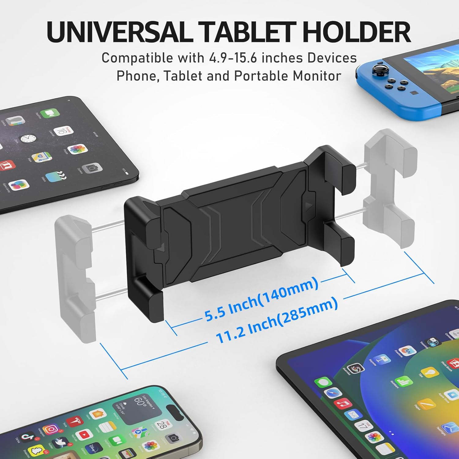 Thumbnail 6 de Urmust Tablet-Wandhalterung aus Aluminium (360° drehbar & faltbar) für Tablets/Smartphones von 4,7 bis 15,6 Zoll