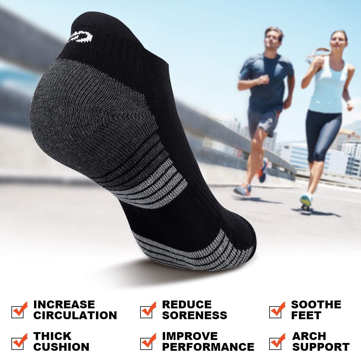 Thumbnail 6 de coskefy Running Socks Thick Cushion Ankle Trainers – 6 Pairs