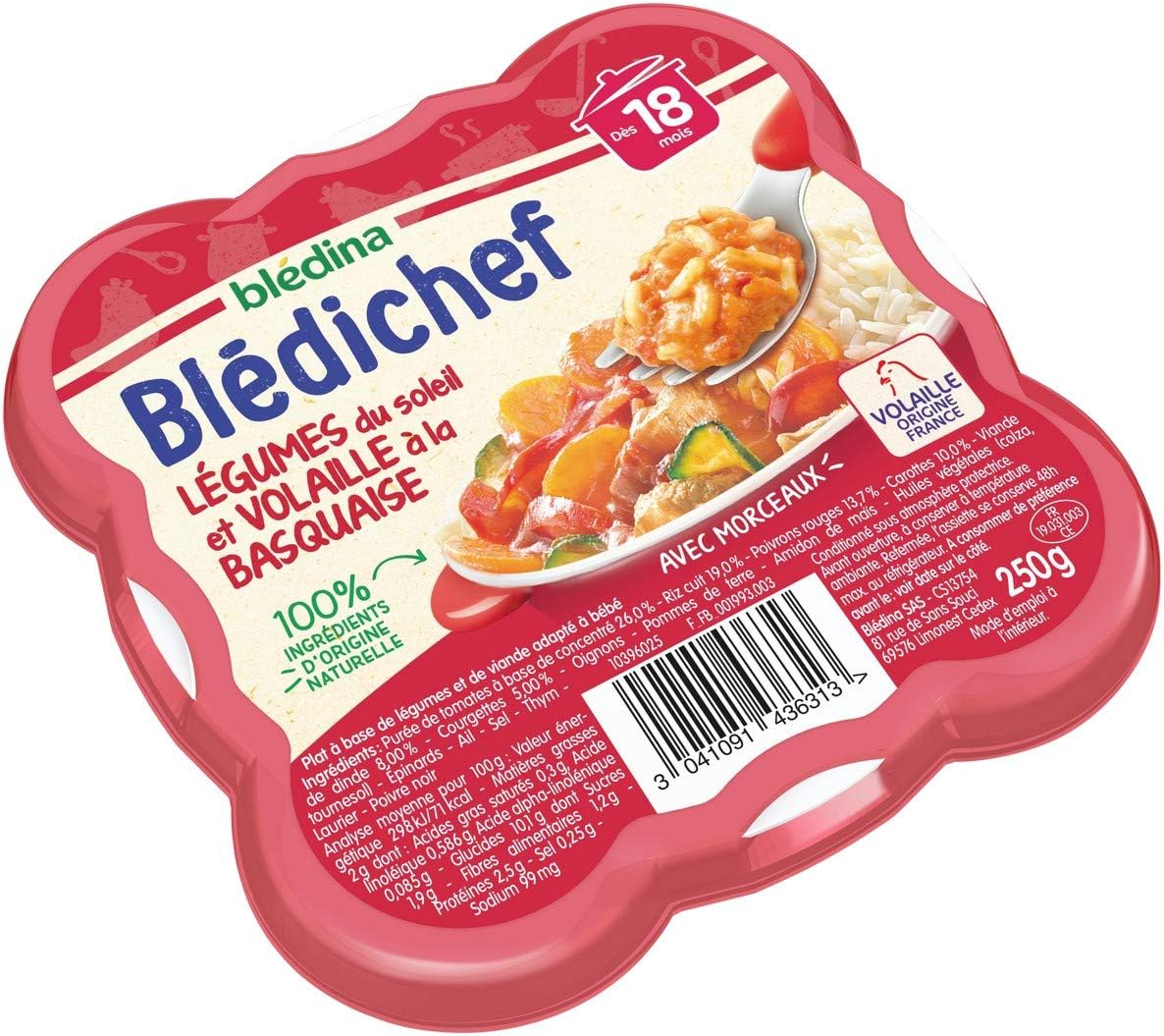 Detalle de Blédina Blédichef Repas bébé 18 mois 🥣