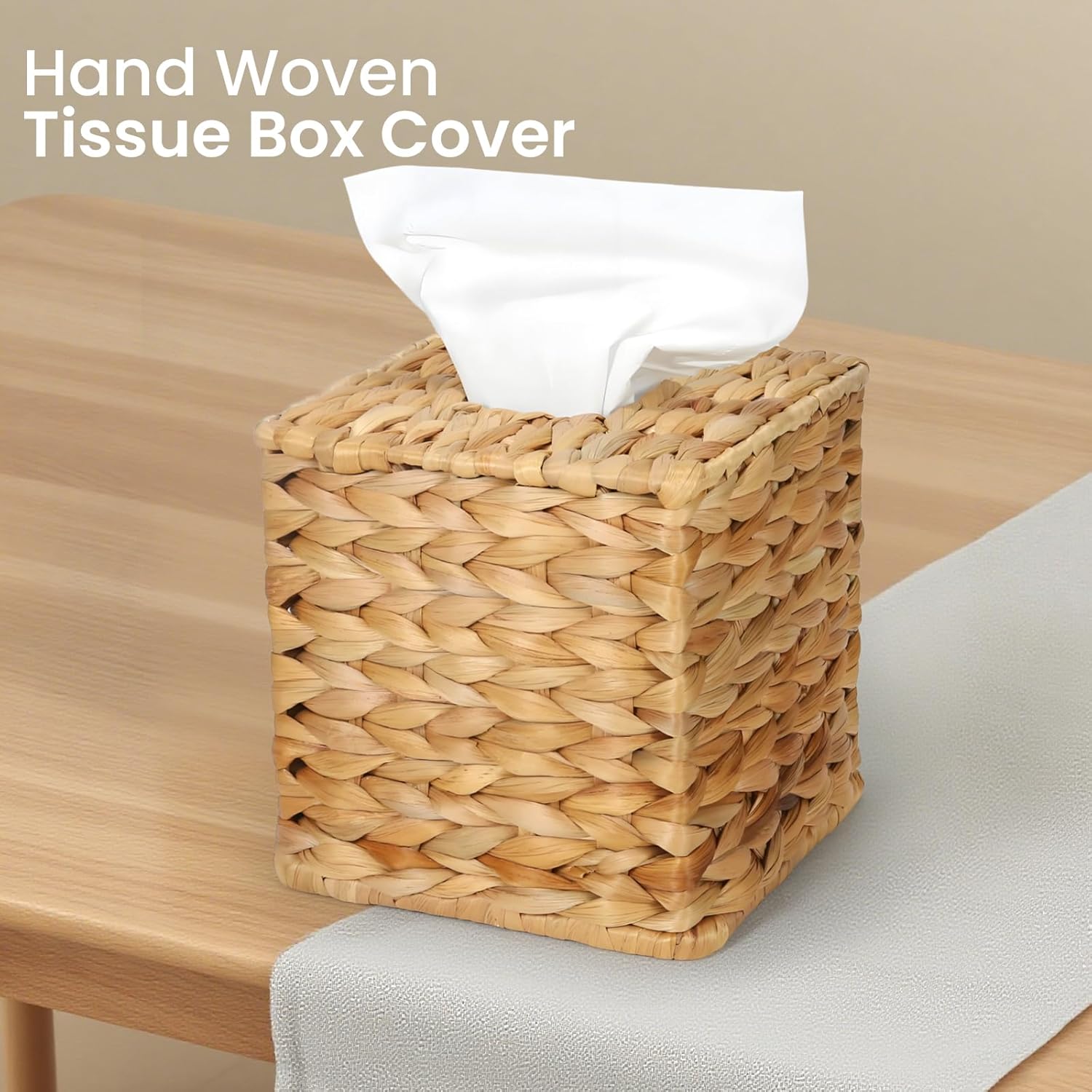 Detalle 2 de MHCLUE Water Hyacinth Tissue Box Cover