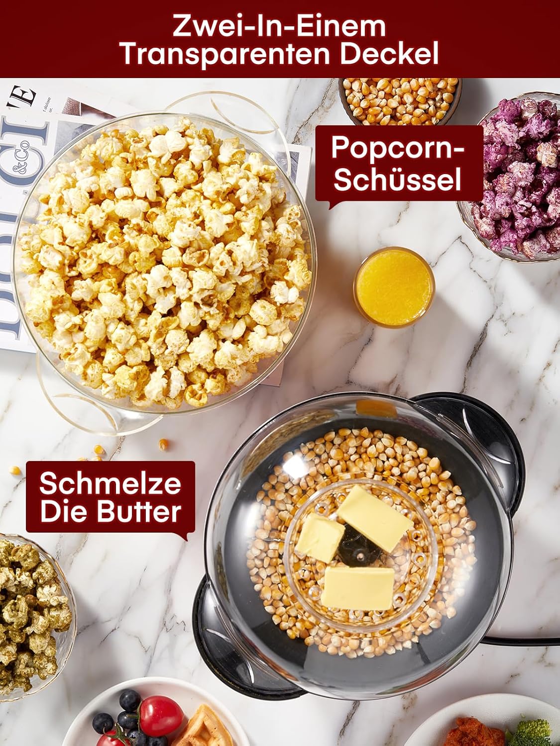 Thumbnail 3 de FOHERE Popcornmaschine 3.5L für Zuhause
