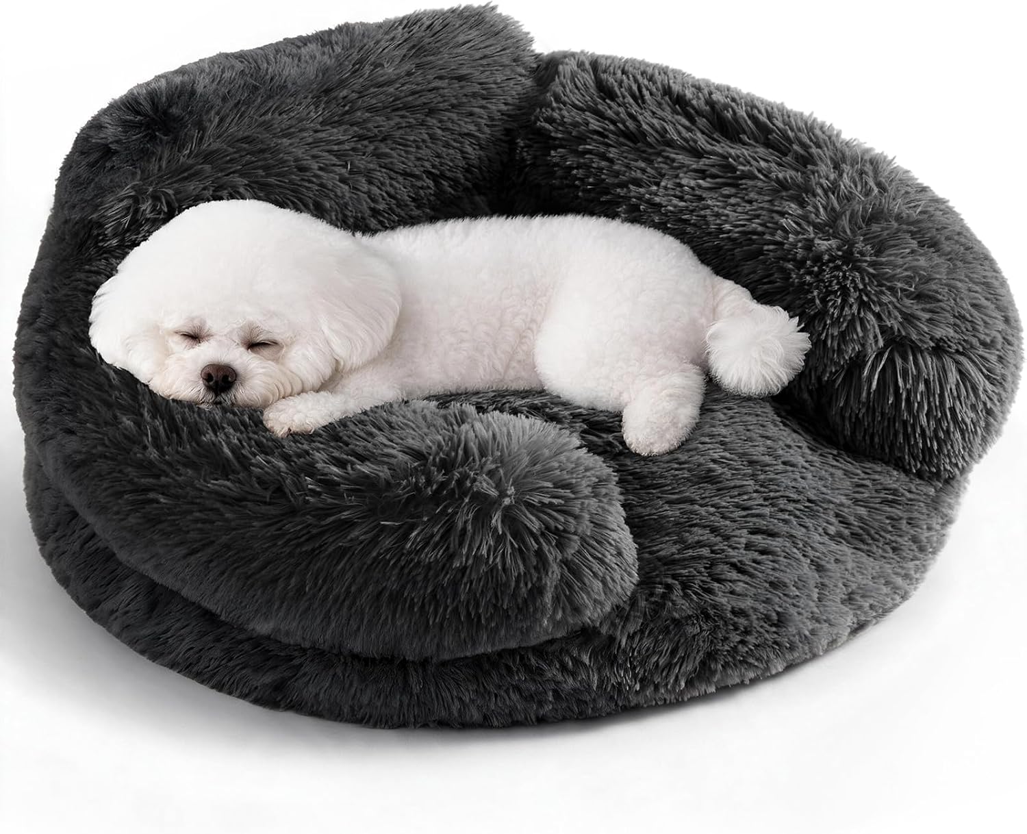 Detalle de EHEYCIGA ECUS26PPT23SA02S 23-Inch Donut Pet Bed, Faux Fur, Washable