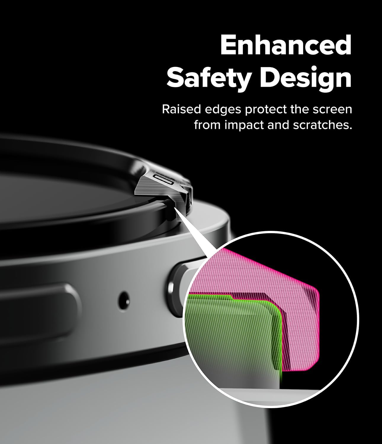 Detalle 2 de Ringke Bezel Styling for Samsung Galaxy Watch 8 44mm – Classic Silver Bezel Ring