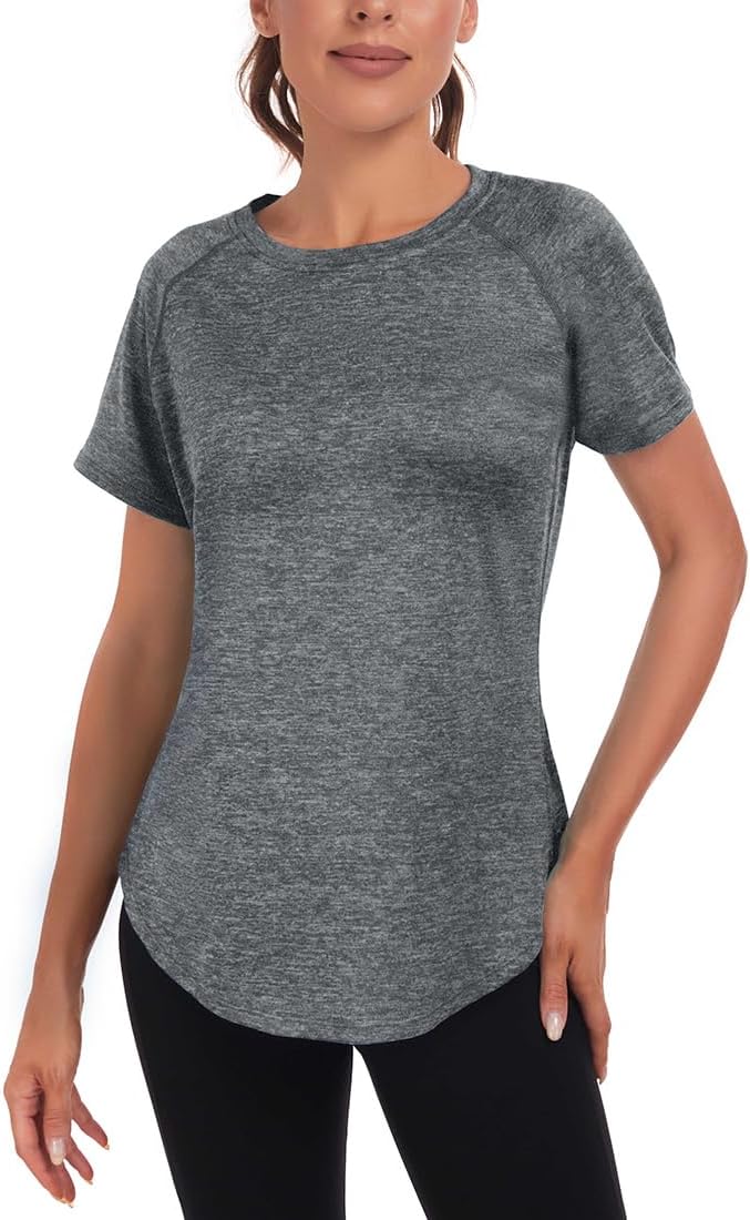 Detalle 2 de Jlowesun Women's Gym Shirt: Short Sleeve Lightweight Moisture-Wicking Top