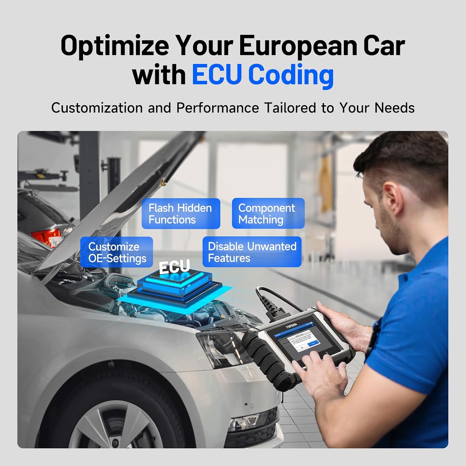 Detalle 2 de TOPDON ArtiDiag EU-BBA OBD2 Scanner for Mercedes-Benz/BMW/V.A.G. (EU-Only) – Full System Diagnostics