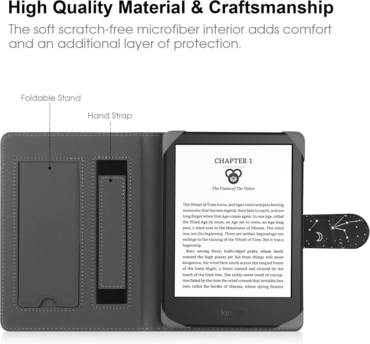 Thumbnail 4 de HoYiXi Universal Hülle: Schützt & Sortiert für 6–6,8'' E-Reader – Kindle Paperwhite, Kobo, PocketBook & mehr (PU-Leder, Standfunktion)