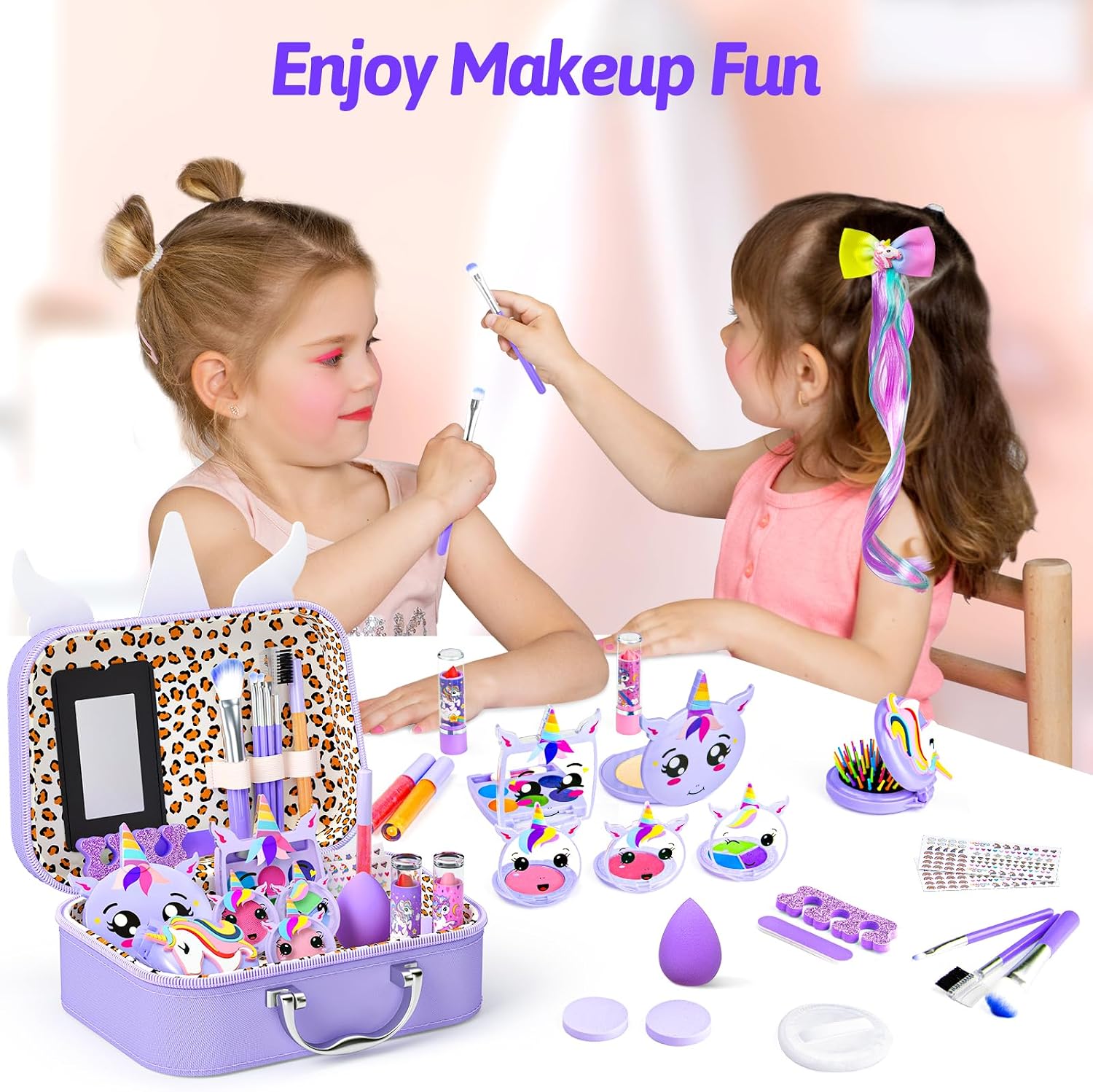 Detalle de Mqsiuve Little Girls Makeup Kit washable set for ages 3–12