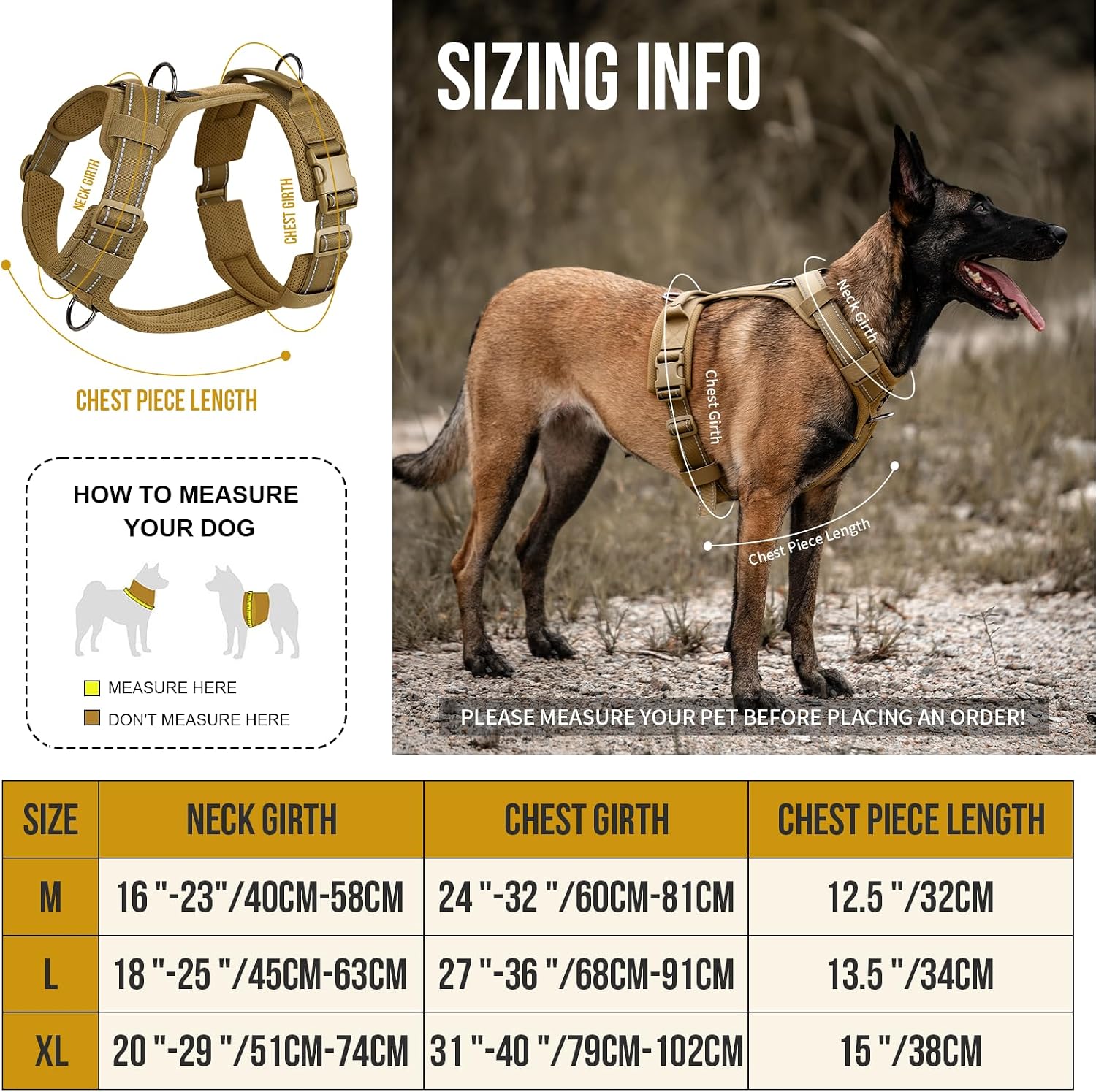 Detalle 2 de OneTigris Diesel No Pull Dog Harness (Large) with Reflective Trim, Chest Padding and 1 Handle
