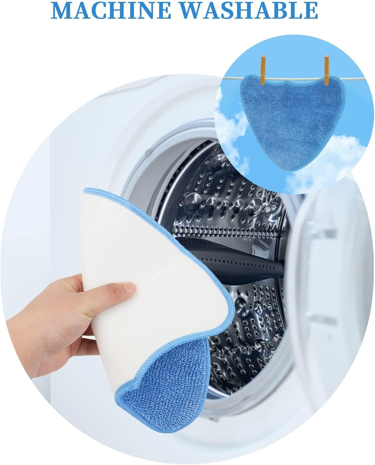 Detalle de BONBELONG Microfiber Steam Mop Pads Replacement (3 Pack) for VAX S85-CM and VAX Steamer Cleaner models