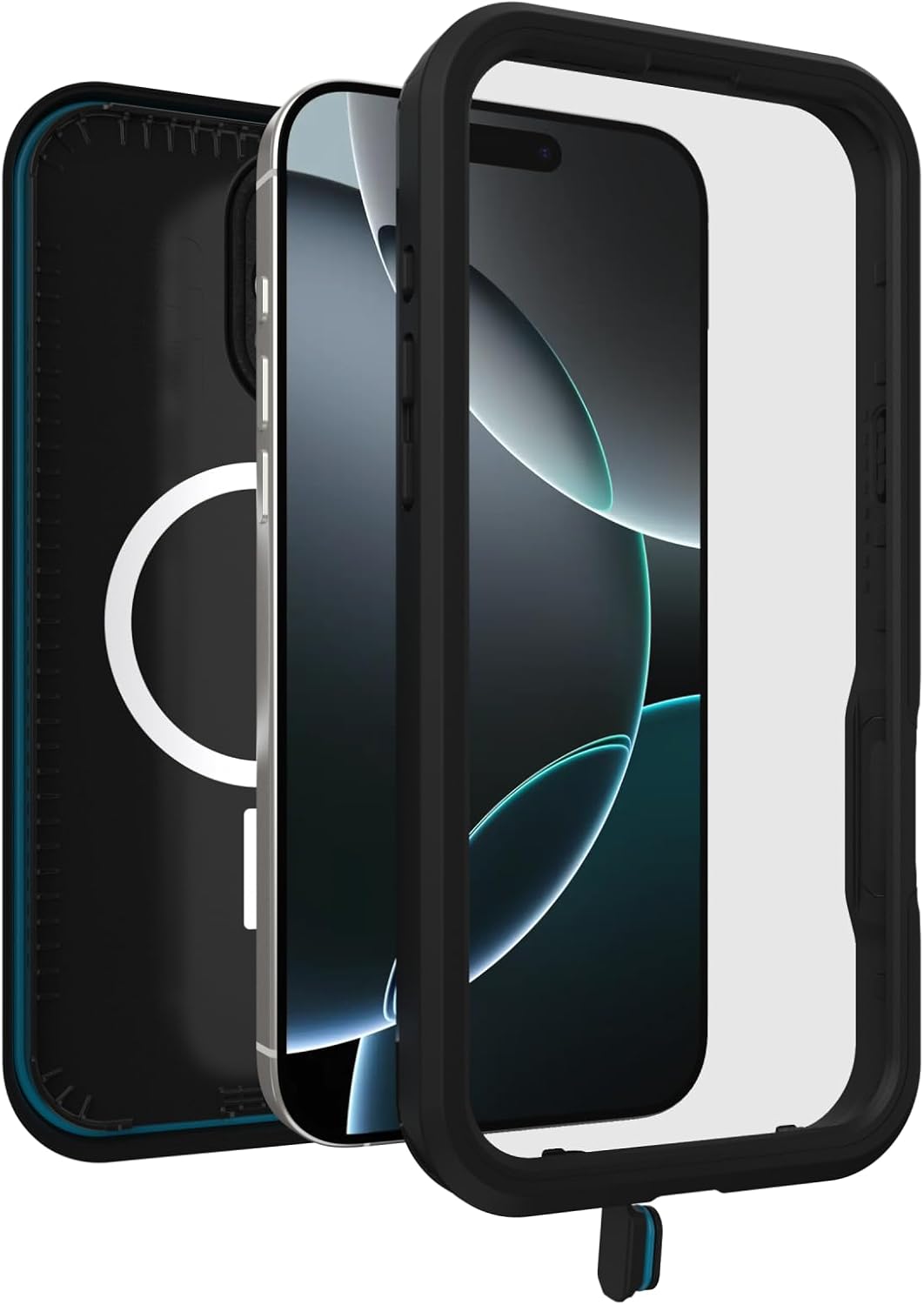 Detalle 2 de OtterBox FRĒ Series Waterproof Case for iPhone 16 Pro Max — Designed by LifeProof, Black
