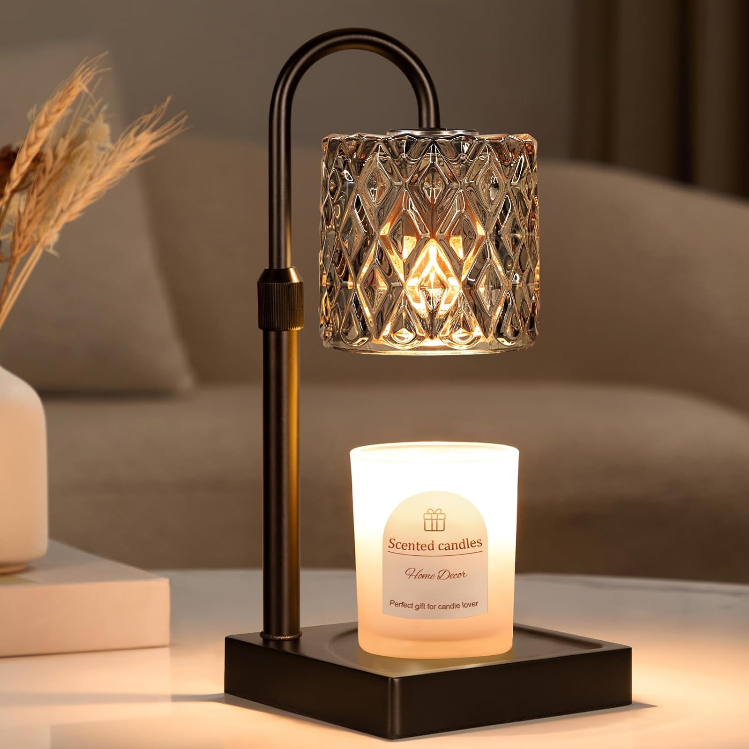 Detalle de Candle Warmer Lamp with Timer, Dark Gray