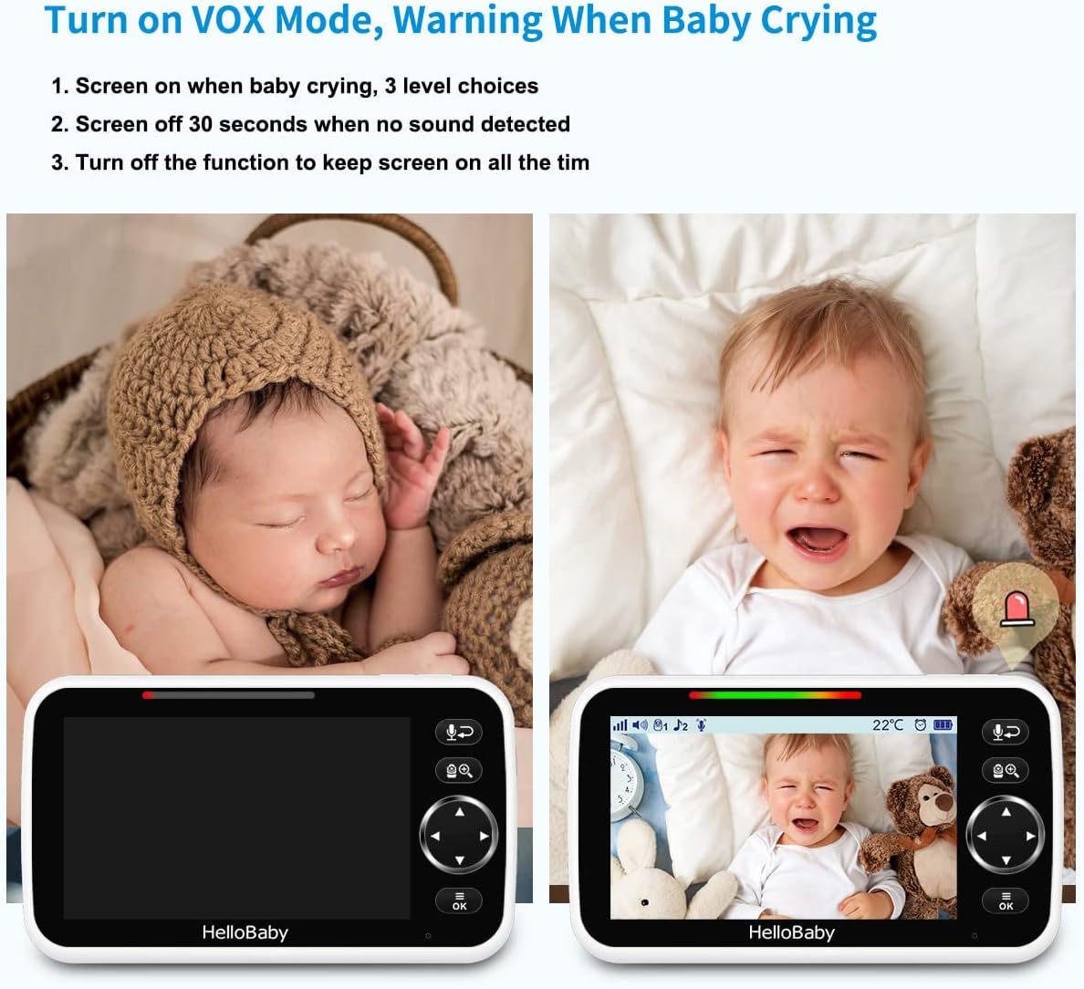 Thumbnail 4 de HelloBaby HB6550 Baby Monitor 5-inch