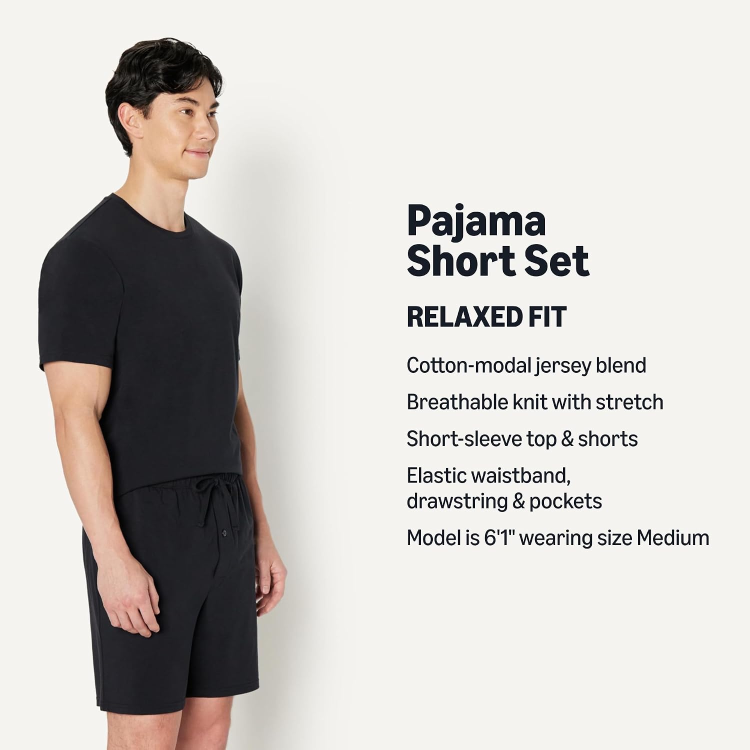 Detalle 2 de Amazon Essentials Men's Cotton-Modal Pajama Set: Short Sleeve T-Shirt and Shorts