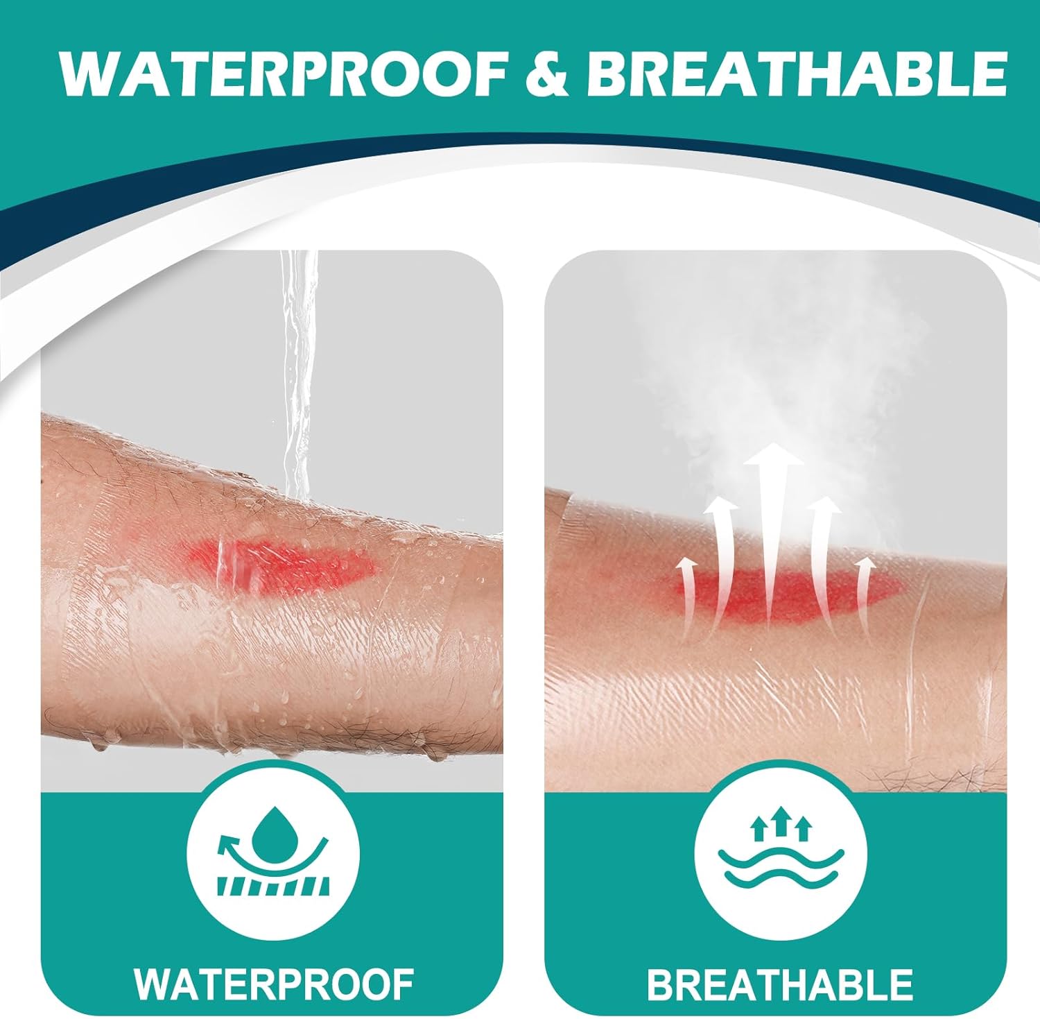 Detalle 2 de YHOVID Transparent Film Dressing, 20-Pack Waterproof Bandages, 2.375" x 2.75