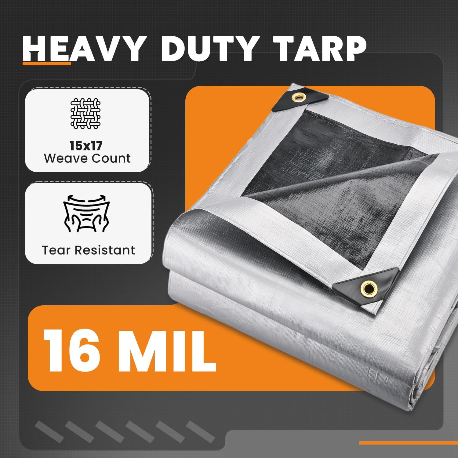 Thumbnail 1 de Keten Tarps Heavy Duty Waterproof 12x20 Feet (Extra Thick 16 Mil) — UV Blocking Outdoor Tarp with Reinforced Grommets