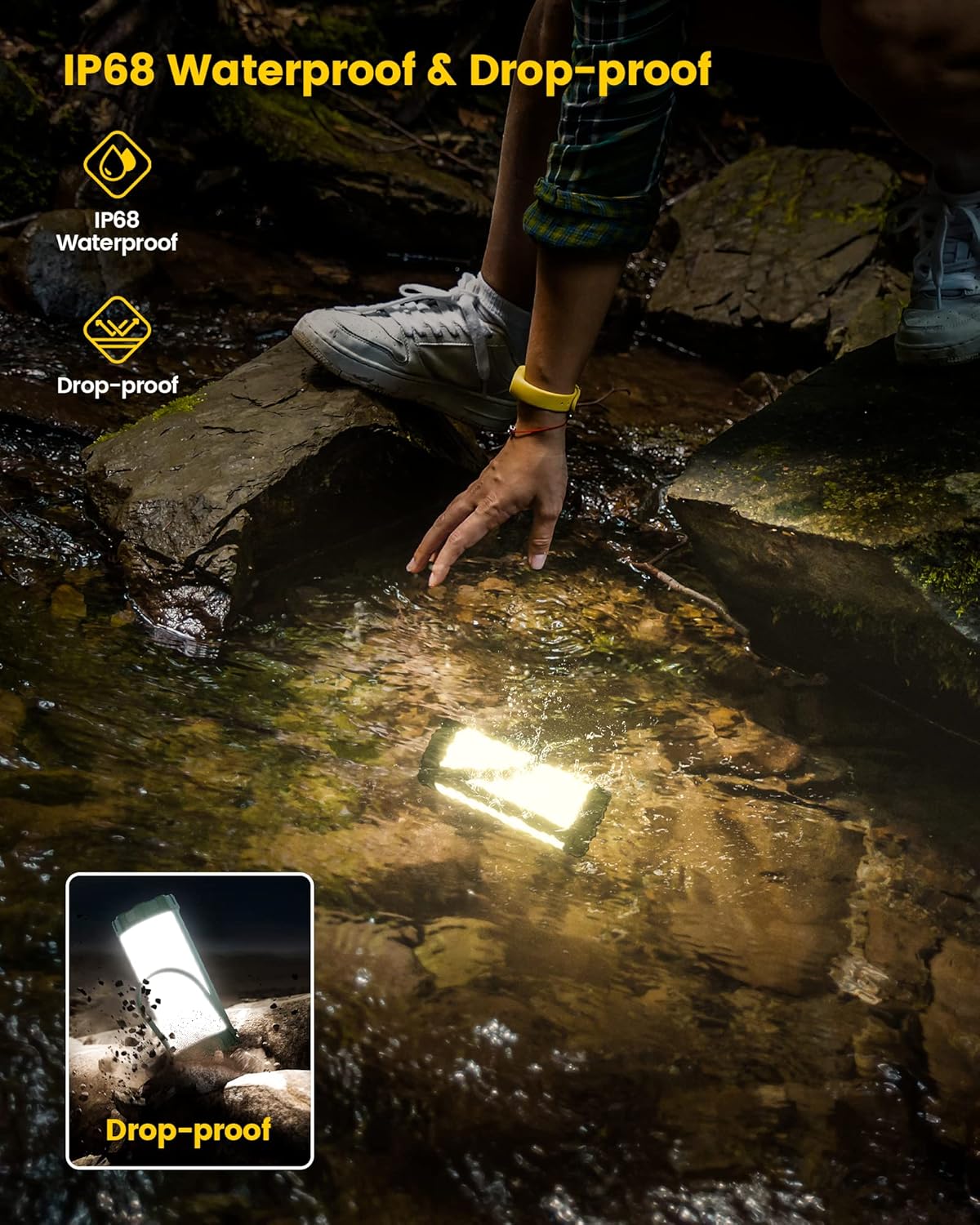 Thumbnail 3 de Glocusent Lampe Camping rechargeable 106 LED 1200 lm, IP68, 5 modes (dont SOS) – compacte