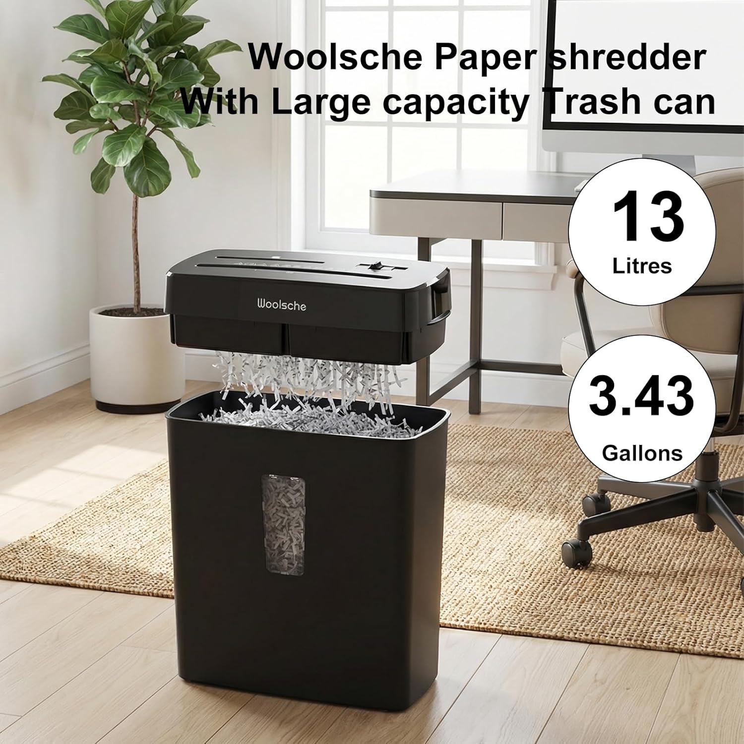 Thumbnail 6 de Paper Shredder for Home: 10-Sheet Cross Cut, 13L Basket, P-4 Security